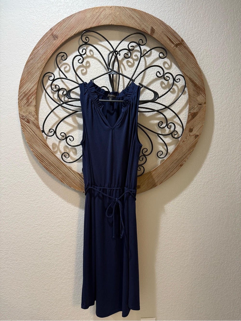 Banana Republic Navy Asymmetrical Sleeveless Dress